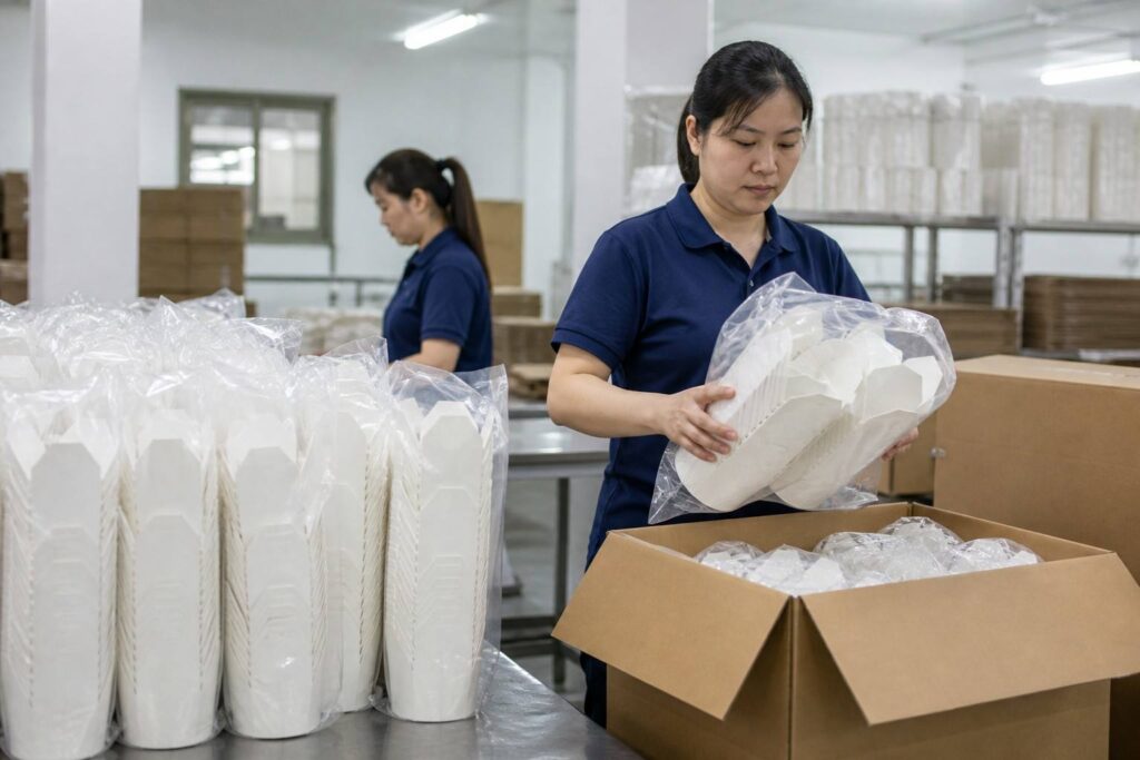 Export Packaging Process for Paper Noodle Cups