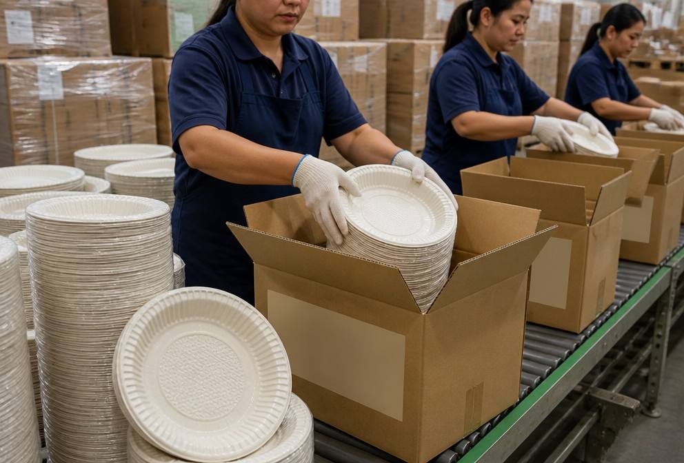 Packaging and Shipment of Cornstarch Plates