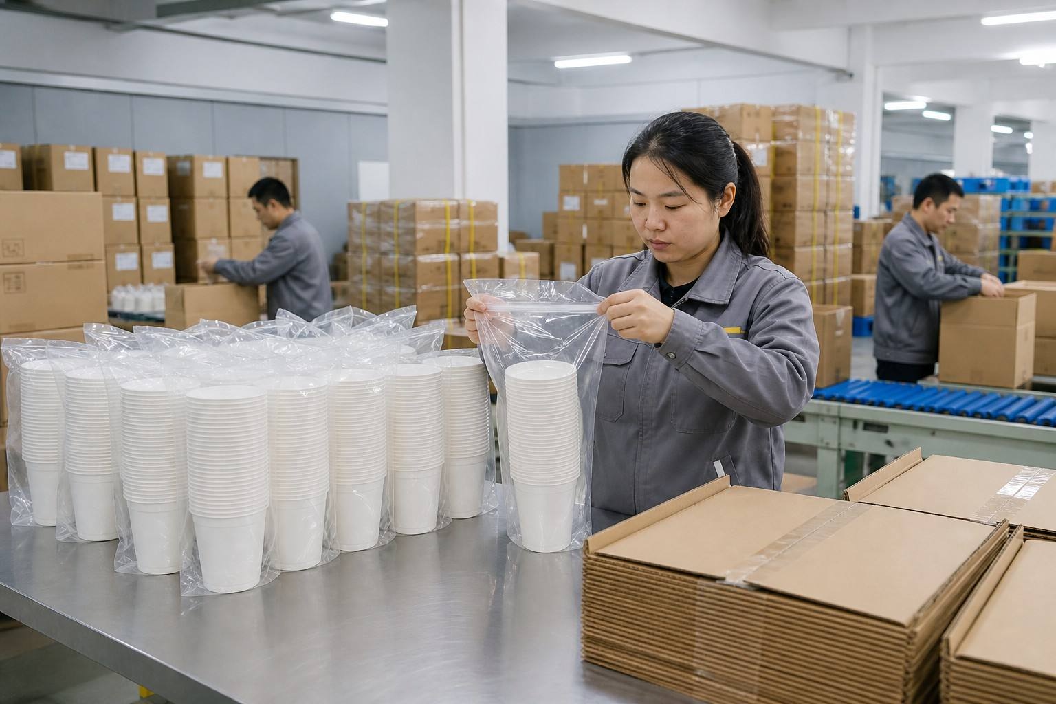 Packaging and Shipment of Cornstarch Cups for Global Delivery