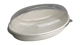 PET Lid for 18oz Oval Bagasse Bowl