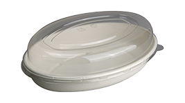 PET Lid for 26oz Oval Bagasse Bowl