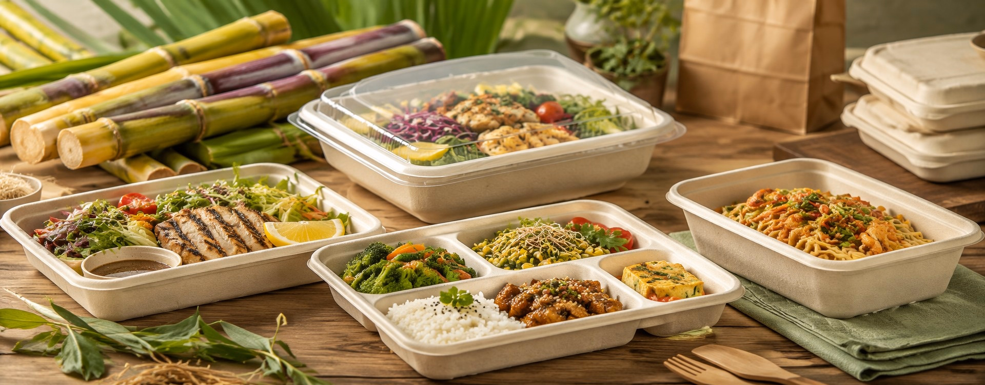 Custom Sugarcane Tray for Sustainable Food Packaging