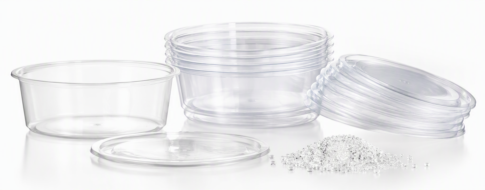 Clear PLA Bowl rim, transparent wall, nesting structure, and 117mm lids