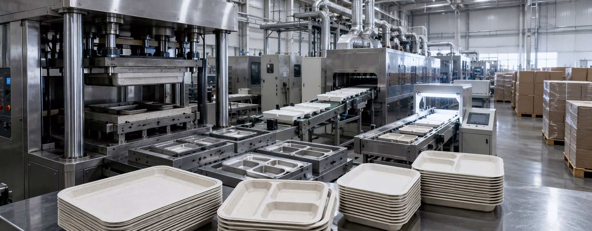DAILYECO Sugarcane Bagasse Tray Manufacturing Facility and Sustainable Packaging Solutions
