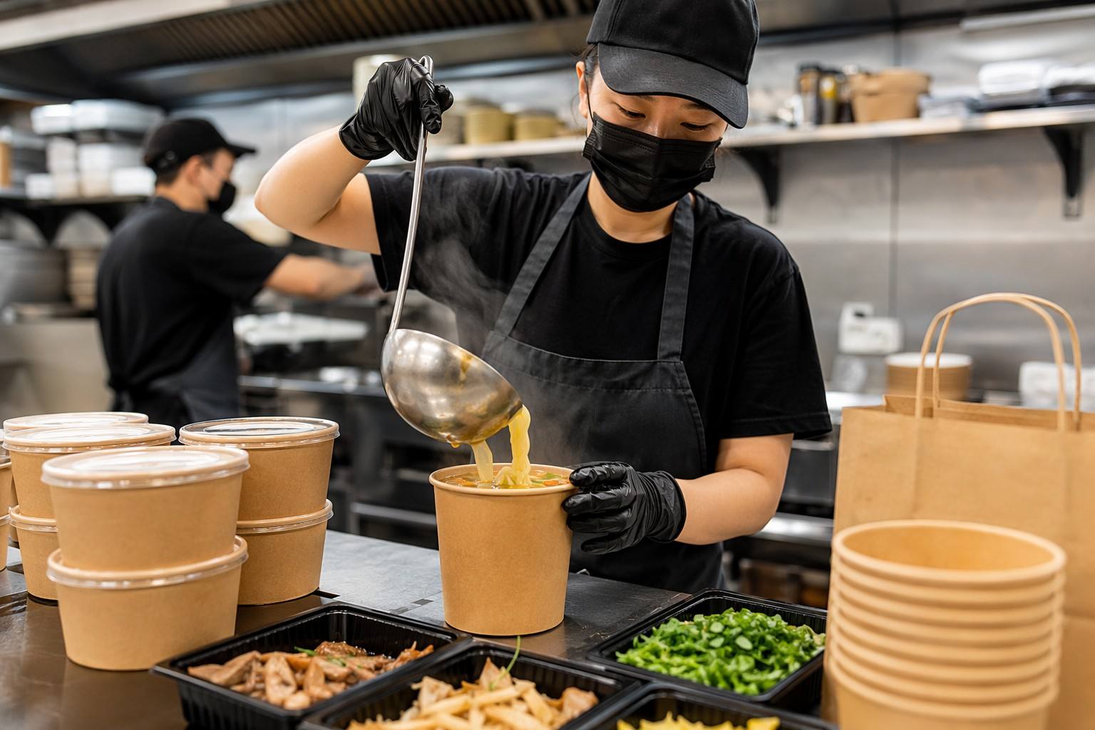 Branded Paper Soup Cups for Takeaway and Food Delivery