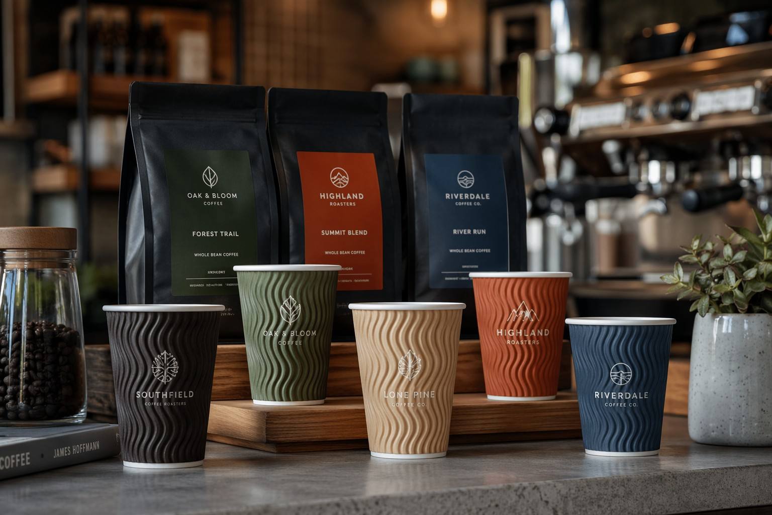 Custom Ripple Paper Cups for Premium Coffee Shopss