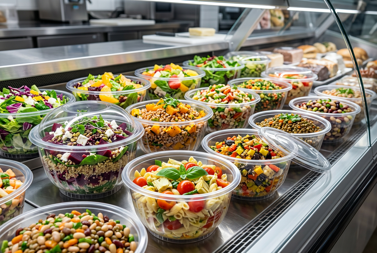 Clear PLA Salad Bowls for deli and cold salad service（图A1）