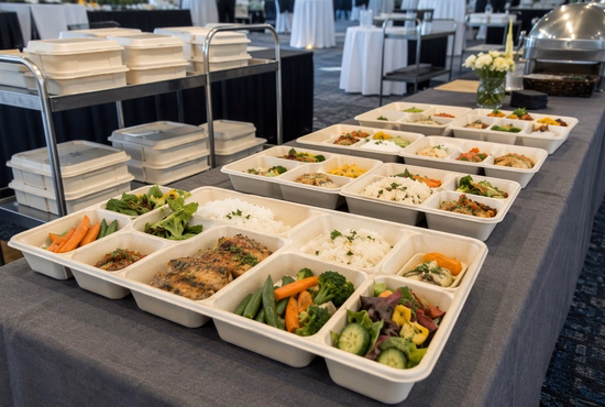 Bagasse Meal Trays for Catering and Event Food Service Applications