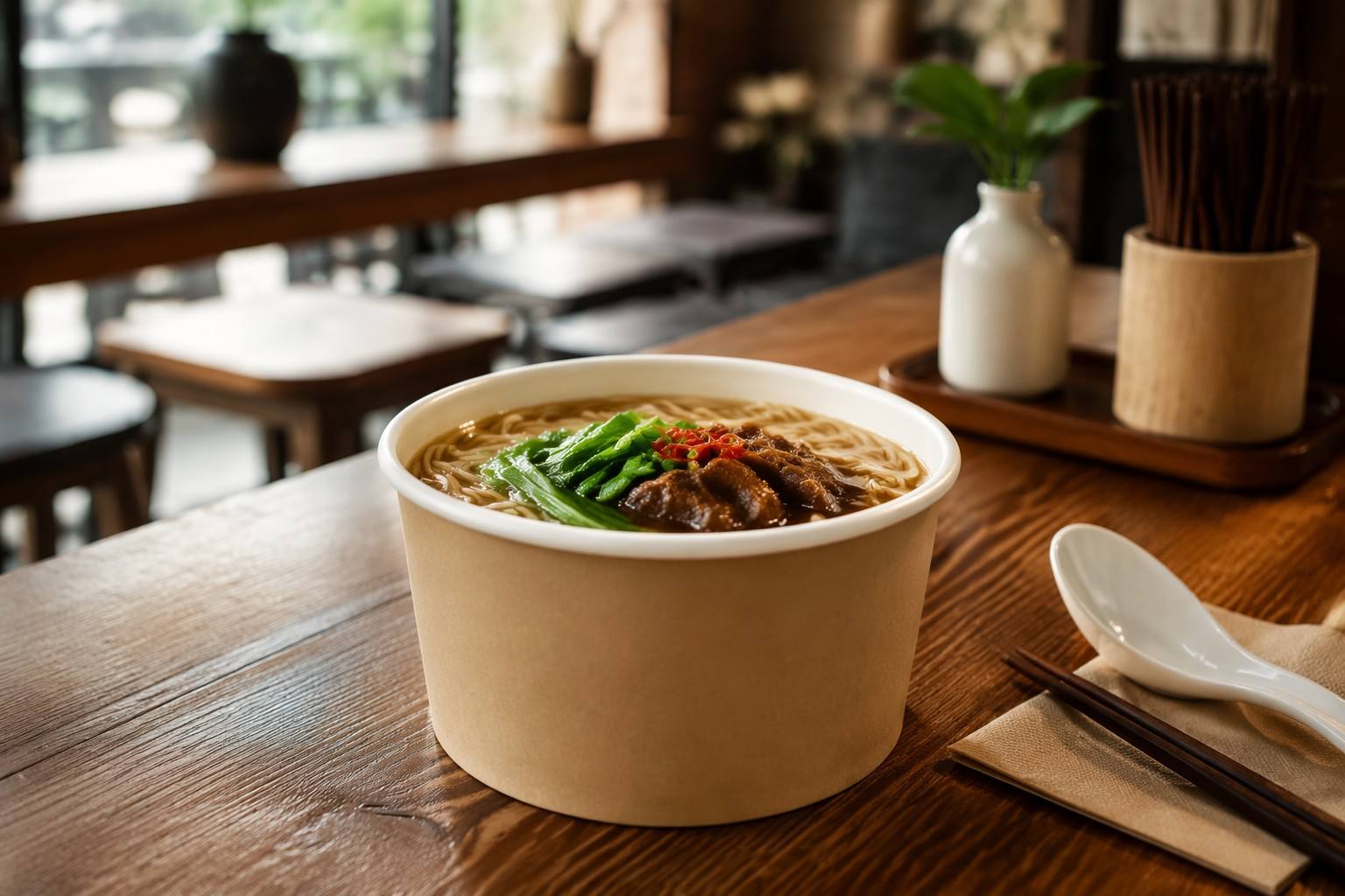 Paper Soup Cups for Soup and Noodle Restaurants