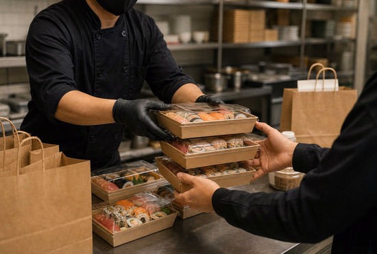 Paper Sushi Trays for Delivery and Online Meal Service