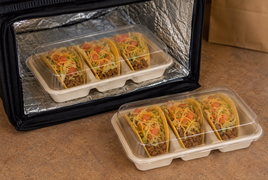 Taco to Go Container With PET Lid for Food Delivery