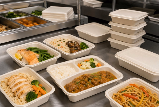 Sugarcane Trays for Ready-to-Eat Meal Packaging Applications