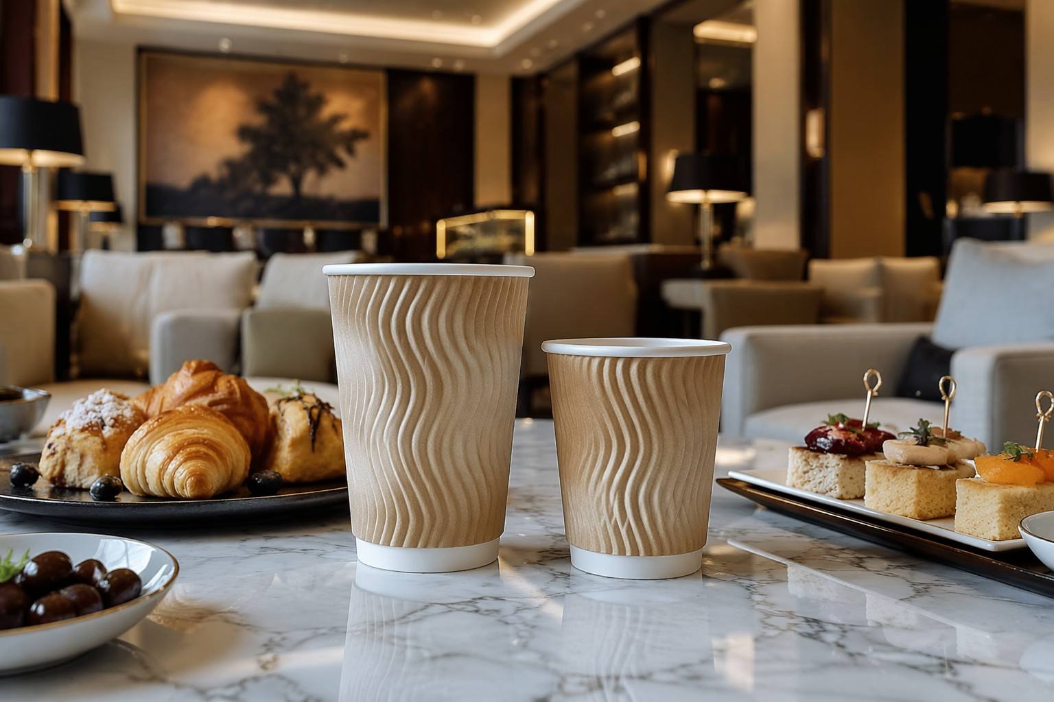 Premium Ripple Paper Cups for Hotel Guest Services