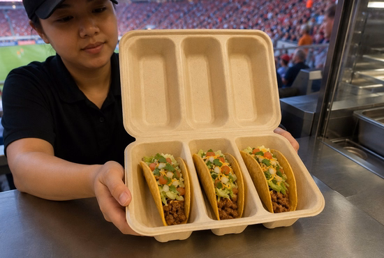 Taco to Go Containers for Stadium Food Service