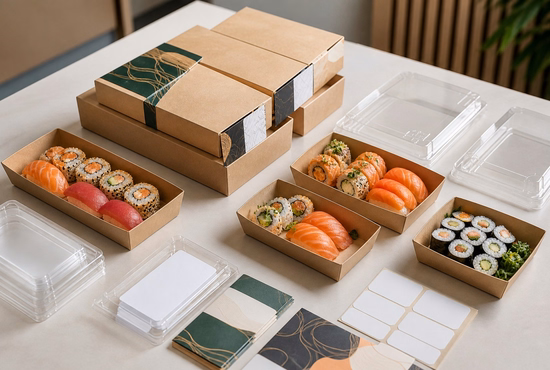 Custom Paper Sushi Trays for Private-Label and Branded Packaging