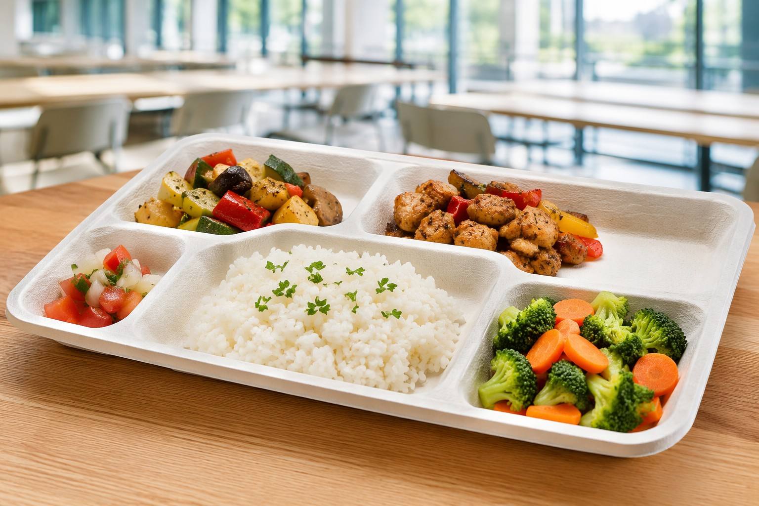 Sugarcane Plates for Institutional Foodservice