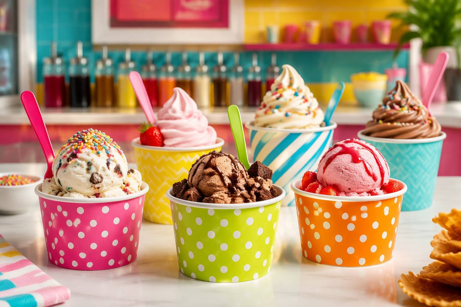 Paper Soup Cups for Ice Cream and Cold Desserts