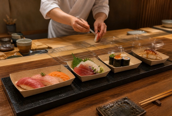 Paper Sushi Trays for Omakase and Chef-Led Tasting Menus