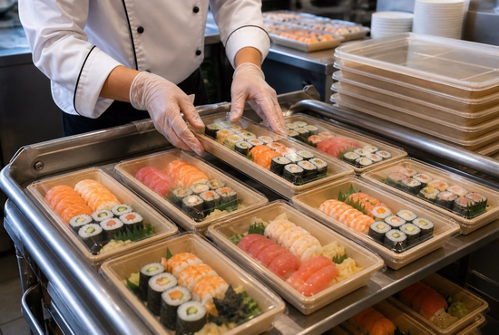 Paper Sushi Trays for Premium Travel Catering