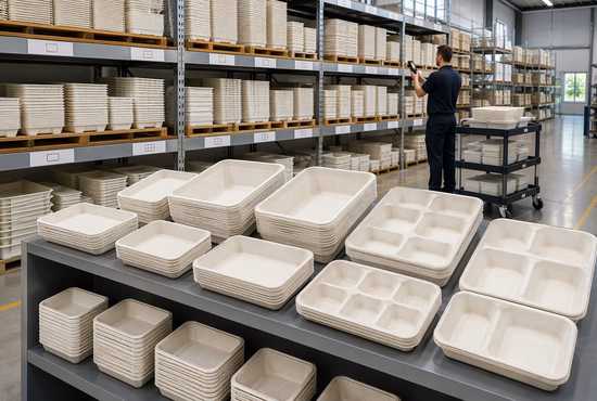 Packaging Distributor Stocking Rectangular White Bagasse Trays