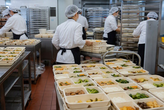 Catering Company Using Sugarcane Bagasse Trays for Event Food Service