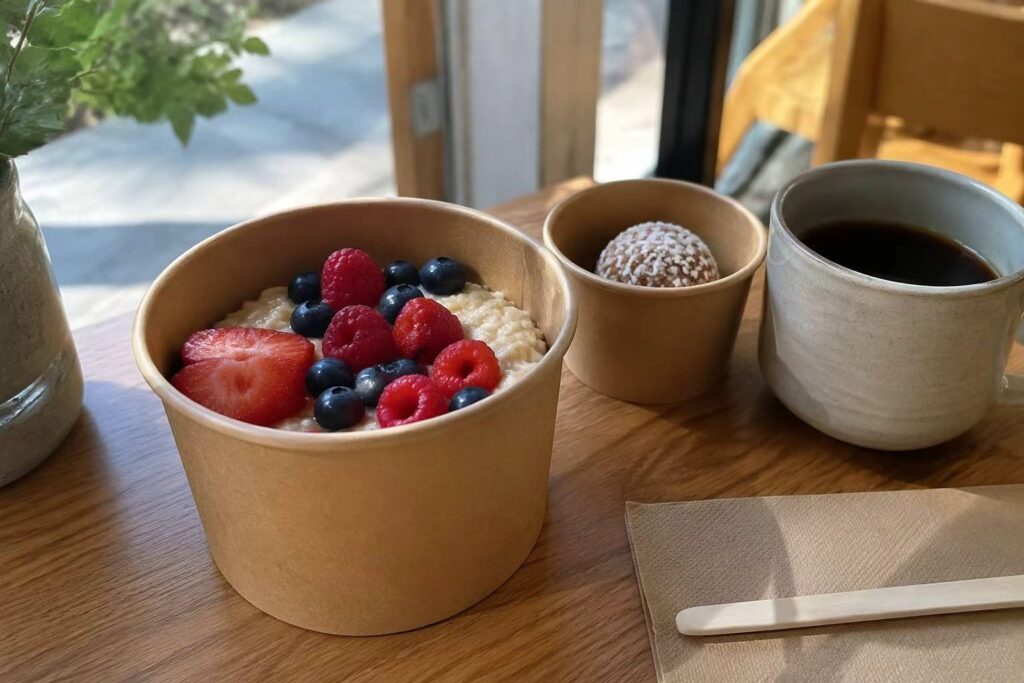 Coffee Shop Using Custom paper soup cups