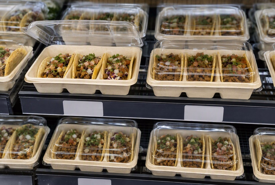 Taco to Go Container With PET Lid for Retail Food Packaging