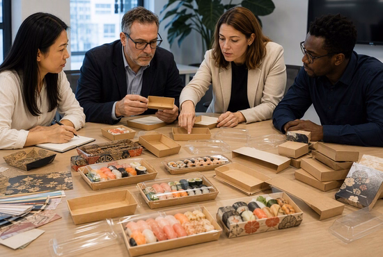 Food Brand Developing Custom Paper Sushi Tray Packaging