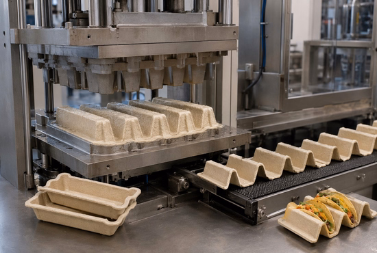 Mold Forming Process for Bagasse Taco Tray Holders
