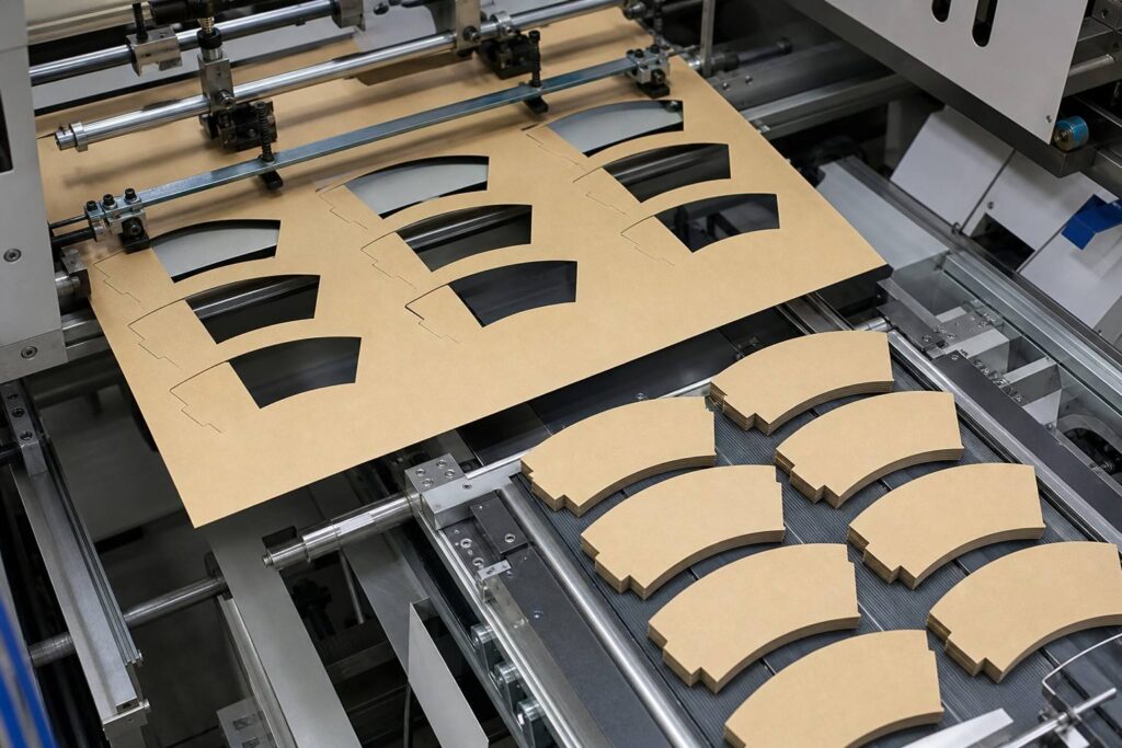 Die Cutting Single Wall Coffee Cup Blanks