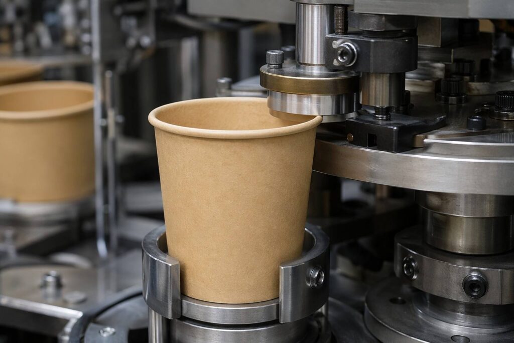 Rim Curling and Bottom Sealing of Paper Soup Cups