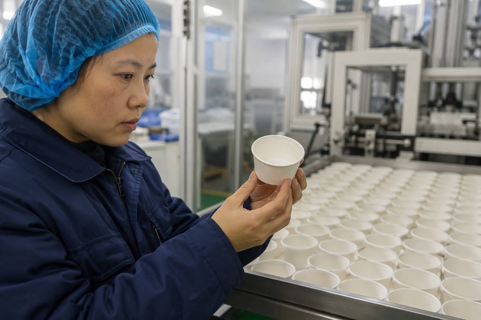 Quality Inspection of Finished Paper Sauce Cups