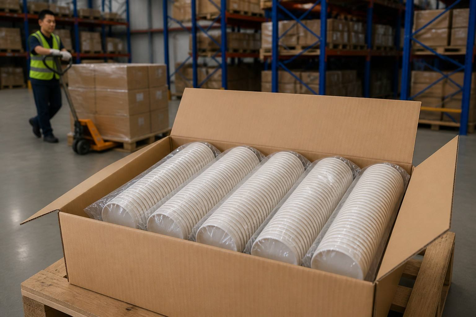 Packaging and Export of Single Wall Coffee Cups