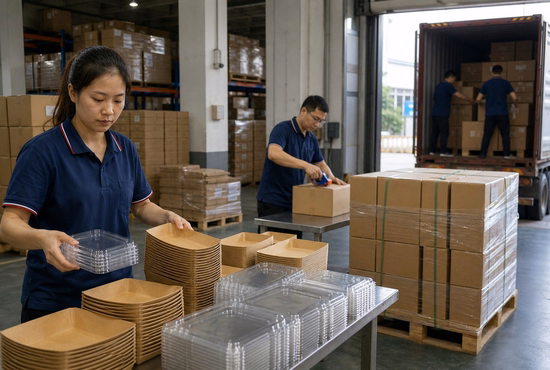 Packing and Export Preparation of Paper Sushi Trays