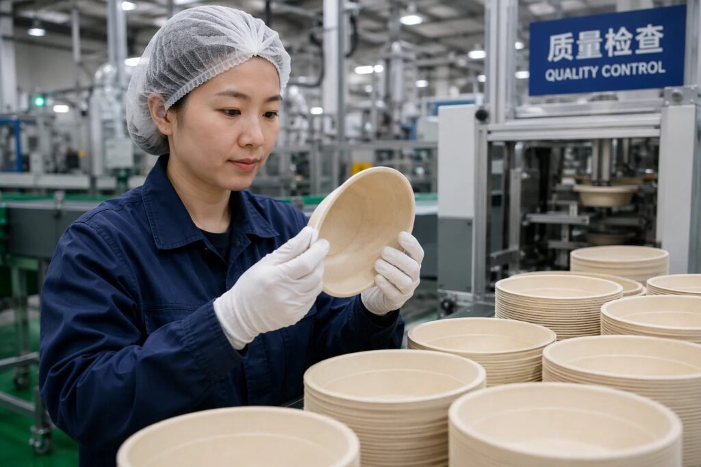 Quality Inspection of sugarcane Bowls
